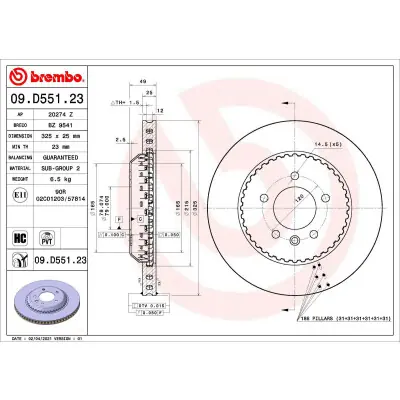 Liquidación Disco de freno BREMBO 09.D551.23